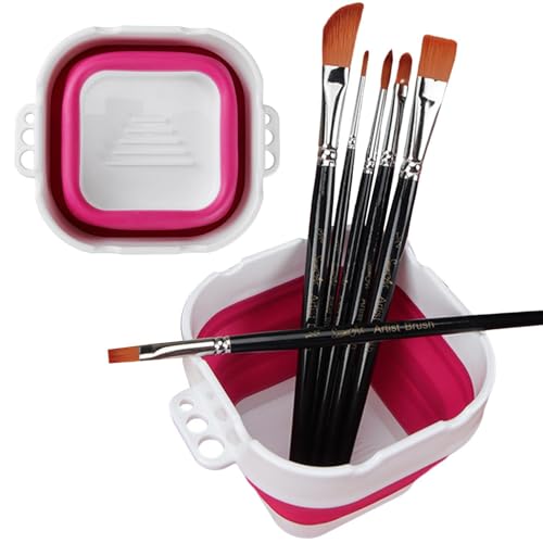 Pinselreiniger – Tragbarer Pinsel-Wascher, 1,2 l Wascheimer mit Pinselhalter, kompakter Wasserbecher für Aquarell, Öl, Acrylmalerei, Kunststudio, Schulbedarf und Outdoor von Generisch