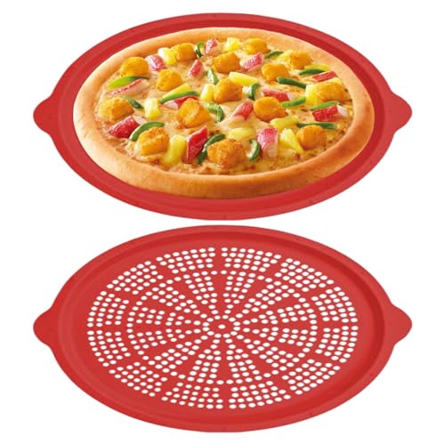 Pizza-Pfanne, Silikon-Backform, hochtemperaturbeständiges Backgeschirr, 40,3 x 37 x 1 cm, ideal für Küchen, Restaurants und Grillabende im Freien von Generisch