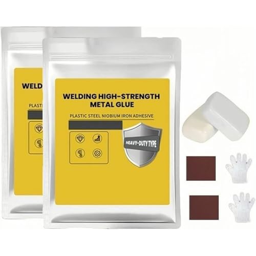 Plastic Steel Mud Iron Glue,Welding High-Strength Metal RepairAdhesive, Waterproof Heat Resistant Powerful Leak Repair SealantCanbe Used to Bond Different Materials (White,2*Sets) von Generisch
