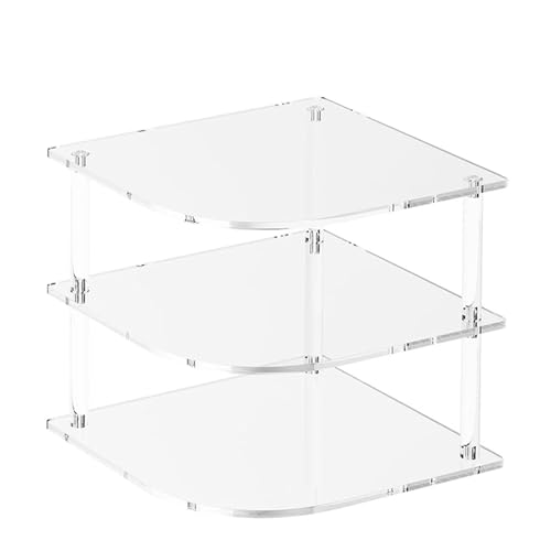 Plattenregal - Plattenorganisator | 3-stufige klare Arbeitsplattenorganisatorin, klare Acryl-Eckregal für Theke, Eckschalenschelfträge für Nachttisch-Badezimmertischtisch-Gefriervertrieb Bar Schranksc von Generisch