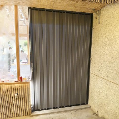 Platzsparende Akkordeon-Tür für den Eingangsbereich, Aluminium-Falttür mit Griff für Badezimmer, Wäscheschrank, inklusive Hardware (121,9 x 203,2 cm) von Generisch