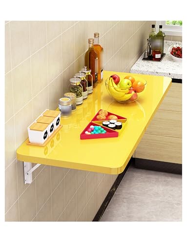 Platzsparender, wandmontierter Klapptisch – multifunktionaler, klappbarer Schreibtisch for Küche, Arbeitszimmer und kleine Räume (stabiles und kompaktes Design)(Yellow,60x50cm/23.6x19.7in) von Generisch