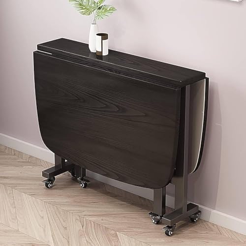 Platzsparender, zusammenklappbarer Esstisch aus Holz, ausziehbar, mit Universalrad, ideal für kleine Räume und Unterhaltung von Generisch