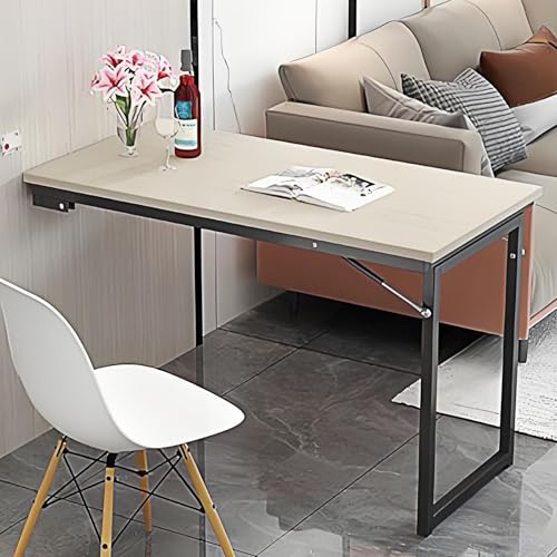 Platzsparender Klapptisch zur Wandmontage, 90 x 50 x 70 cm, kompakter Schreibtisch, einziehbarer Wandschreibtisch, ideal für kleine Räume, erhältlich in Gelb, 100 x 50 x 70 cm von Generisch