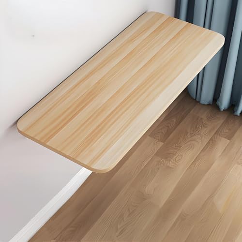 Platzsparender Klapptisch zur Wandmontage, Hängeschrank für Balkon, Küche, Schlafzimmer, kompakter Computertisch in Beige (80 x 20 cm) von Generisch