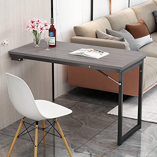 Platzsparender Klapptisch zur Wandmontage, vielseitiger Küchen- und Schreibtischgebrauch, einfach zu falten, grau, kompaktes Design für kleine Räume, ideal für Esszimmer oder Arbeitsplatz von Generisch
