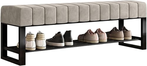 Platzsparender Schuhschrank, gepolsterte Eingangsbank mit Stauraum, 2-stöckiges Metallregal für Schrank, Flur, Wohnzimmer von Generisch