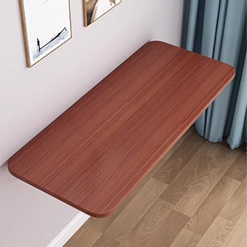 Platzsparender Schwebender Wandklapptisch - 60x40cm Teak-Finish - Kompakter faltbarer Küchentisch & kleiner Esstisch zur Wandmontage perfekt für begrenzte Räume von Generisch