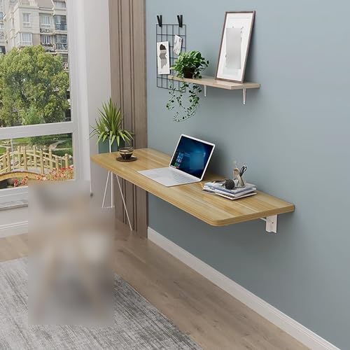 Platzsparender Wand-Klapptisch, multifunktional, hohe Tragfähigkeit, kompaktes Design für kleine Räume, Beige, Größe: 120 x 40 cm von Generisch