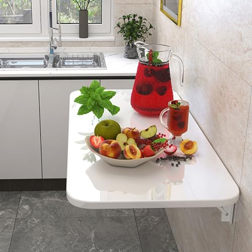 Platzsparender Wand-Klapptisch - Stabiler schmaler Schreibtisch & Drop-Down-Esstisch - Vielseitiger schwimmender Arbeitsplatz für kleine Räume & Waschküche (Größe:12) von Generisch