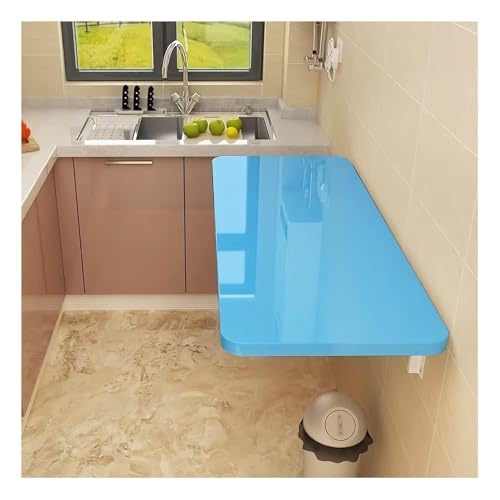 Platzsparender klappbarer Wandschreibtisch – wandelbarer Schreibtisch zur Wandmontage für kleines Zuhause, Büro, Küche, Esszimmer, kompakter blauer Schreibtisch (70 x 30 cm) von Generisch