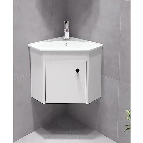 Platzsparendes Badezimmer-Waschtisch-Set zur Wandmontage mit Keramikspüle, Chrom-Wasserhahn und Ablauf für kompakte Bereiche Platzsparendes Badezimmer-Waschtisch-Set zur Wandmontage mit Keramikspüle, Chrom-Wasserhahn und Ablauf für kompakte Bereiche von Generisch