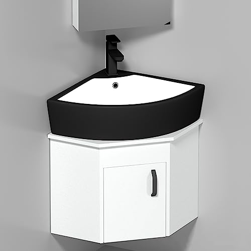Platzsparendes Badezimmer-Waschtisch-Set zur Wandmontage mit Keramikspüle, Chrom-Wasserhahn und Ablauf für kompakte Bereiche Platzsparendes Badezimmer-Waschtisch-Set zur Wandmontage mit Keramikspüle, Chrom-Wasserhahn und Ablauf für kompakte Bereiche von Generisch