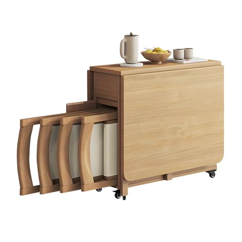 Platzsparendes Drop Leaf Esstisch Set mit Stühlen und Stauraum, ideal für kleine Küchen und Essbereiche von Generisch