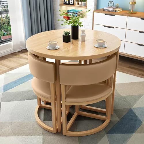 Platzsparendes Konferenztisch-Set mit Stühlen für Wartezimmer, Esszimmer und Meetings, stilvolles Lounge-Tisch und Stuhl-Set in Khaki von Generisch
