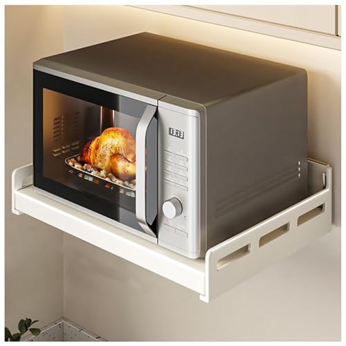 Platzsparendes Mikrowellen-Regal zur Wandmontage, multifunktionales Küchenregal aus Karbonstahl für effizientes Kochen, Servieren und Topforganisation von Generisch