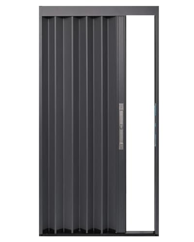 Platzsparendes schwarzes Akkordeon-Garderobenpaneel 61-178 cm verstellbare Breite, elegante & funktionale Lösung für kleine Räume, perfekt für den Innenbereich, 61 x 101 cm von Generisch