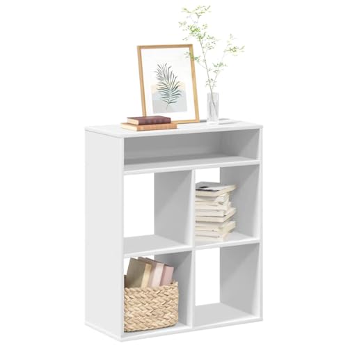 Platzsparendes weißes Bücherregal aus Holz, 66 x 31 x 80 cm, funktionale Wandaufbewahrung für Wohnzimmer & Büro, mehrschichtiges Regal Platzsparendes weißes Bücherregal aus Holz, 66 x 31 x 80 cm, funktionale Wandaufbewahrung für Wohnzimmer & Büro, mehrschichtiges Regal von Generisch