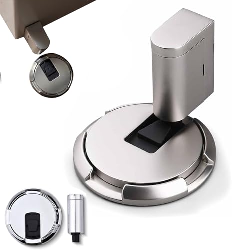 Pleasantk Door Wedge Stopper, Adjustable Magnetic Silent Door Stopper Wedge, No-Drill Installation, Windproof, Silent & Secure Mechanical Doors Stoppers (Silver,4Pcs) von Generisch