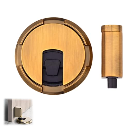 Pleasantk Door Wedge Stopper, Upgrade Magnetic Door Stopper, Adjustable Magnetic Silent Doors Stoppers Wedge, Punch Free Invisible Doors Stoppers, Adjustable, Easy to Install (Yellow Bronze,1pcs) von Generisch
