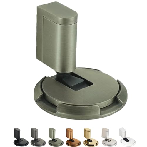 Pleasantk Magnetic Door Wedge Stopper, Windproof & Silent Secure Punch Free Invisible Door Stopper, Height-Adjustable Punch-Free Ground Suction Technology (Green) von Generisch