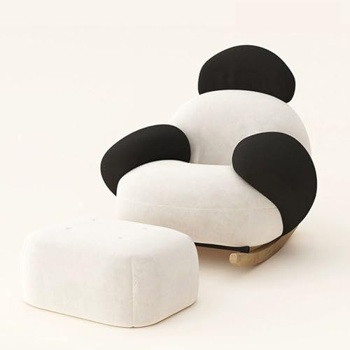 Plüsch-Schaukelstuhl mit Ottomane, faules Teddy-Sofa, hohe Rückenlehne, bequemer Sessel für Schlafzimmer, Balkon, Wohnzimmer – ideale Freizeitmöbel Plüsch-Schaukelstuhl mit Ottomane, faules Teddy-Sofa, hohe Rückenlehne, bequemer Sessel für Schlafzimmer, Balkon, Wohnzimmer – ideale Freizeitmöbel von Generisch