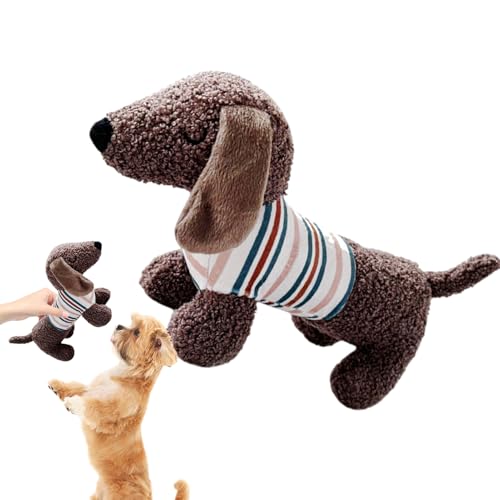 Plüschquietschende Hund - Kaninchenhaar PP Baumwollweiche Quietschspielzeug mit ausgezeichnetem Stimmmechanismus - 30 cm süßes Haustraining -Werkzeug | Dachshund -Formpuppen -Kaugerät für kleine und m Plüschquietschende Hund - Kaninchenhaar PP Baumwollweiche Quietschspielzeug mit ausgezeichnetem Stimmmechanismus - 30 cm süßes Haustraining -Werkzeug | Dachshund -Formpuppen -Kaugerät für kleine und m von Generisch