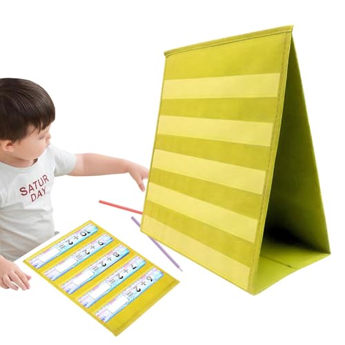 Pocket Chart - Vielseitiger Desktop -Taschendiagramm | Doppelseitige Tischtischdiagramme für eine effiziente Klassenzimmerorganisation | Kompaktes faltbares Design und klare Kartensteckplätze | Ideal von Generisch