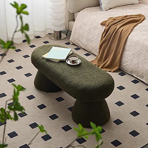 Polsterbank, Couchtisch, Sherpa-Ottomane, Kunstfell-Eingang, Fußstütze für Schlafzimmer, Flur, Wohnzimmer, Bettende (99,1 x 40,6 x 43,2 cm, Weiß) von Generisch