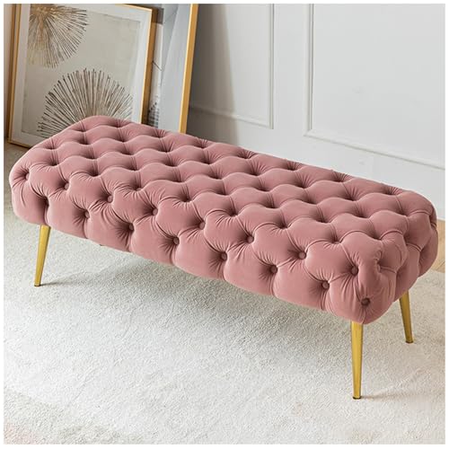Polsterbank mit Samtknopf-Design, elegante goldfarbene Beine für luxuriöse Wohn- und Eingangs-Sitzgelegenheiten Polsterbank mit Samtknopf-Design, elegante goldfarbene Beine für luxuriöse Wohn- und Eingangs-Sitzgelegenheiten von Generisch