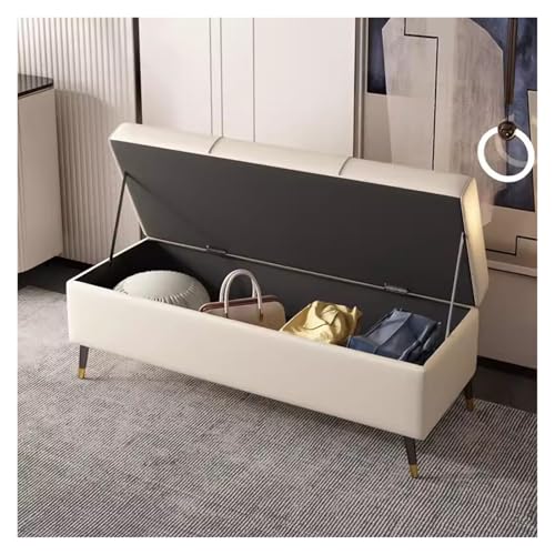 Polsterhocker aus Kunstleder, 60 cm, mit Metallbeinen, stilvolle Fußstütze und Eingangsbereich, geräumige Aufbewahrungslösung für Schlafzimmer und Wohnzimmer, cremefarben Polsterhocker aus Kunstleder, 60 cm, mit Metallbeinen, stilvolle Fußstütze und Eingangsbereich, geräumige Aufbewahrungslösung für Schlafzimmer und Wohnzimmer, cremefarben von Generisch