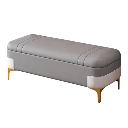 Polsterhocker aus Stoff, rechteckig, mit Metallbeinen, perfekt für Wohnzimmer und Schlafzimmer, 100 cm, gemütliche Heimdekoration von Generisch