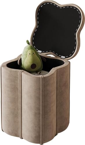Polsterhocker mit Deckel, Samt-Pouf für zusätzliche Sitzgelegenheit und Stauraum im Wohnzimmer, Schlafzimmer, Eingangsbereich, Arbeitszimmer, Flur, unterstützt bis zu 150 kg Polsterhocker mit Deckel, Samt-Pouf für zusätzliche Sitzgelegenheit und Stauraum im Wohnzimmer, Schlafzimmer, Eingangsbereich, Arbeitszimmer, Flur, unterstützt bis zu 150 kg von Generisch