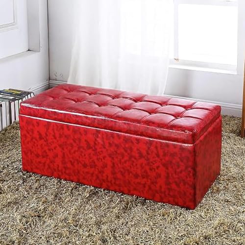 Polsterhocker mit Stauraum, Fußstütze aus Massivholz mit dickem Kunstledersitz, multifunktionaler Organizer für Schlafzimmer, stilvolles platzsparendes Design Polsterhocker mit Stauraum, Fußstütze aus Massivholz mit dickem Kunstledersitz, multifunktionaler Organizer für Schlafzimmer, stilvolles platzsparendes Design von Generisch