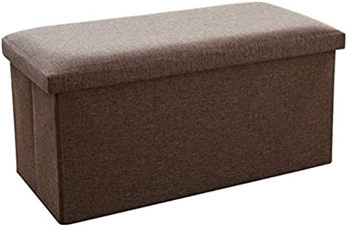 Polsterhocker mit Stauraum, Polsterwürfel, zusammenklappbar, Stoff-Leder, Couchtisch, Bank, 76 x 38 x 38 cm, vielseitige Heimdekor-Lösung von Generisch