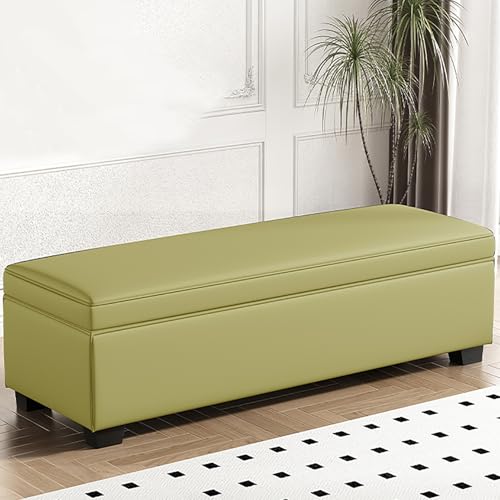 Polsterhocker mit Stauraum, mit größerem Platz, Gelb/Grün, 110 x 40 x 40 cm von Generisch