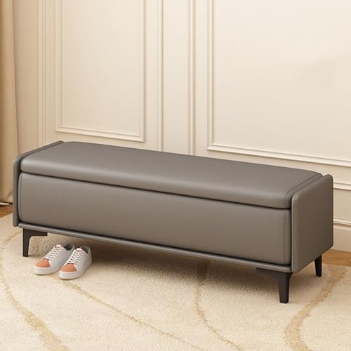 Polsterhocker mit Stauraum, moderner Fußstützen-Hocker mit verstecktem Fach, vielseitig für Schlafzimmer, Wohnzimmer und Eingangsbereich von Generisch