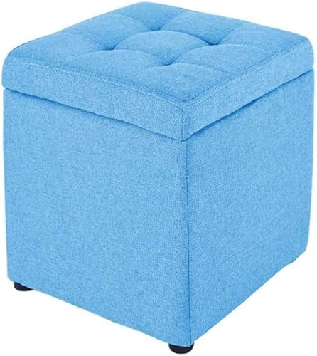 Polsterhocker mit Stauraum, würfelförmiger Fußstütze, Hocker, stilvoller blauer Esszimmerstuhl, Fußhocker für Flur und Wohnzimmer, perfekt für Schuhwechsel und platzsparend, kleine Größe Polsterhocker mit Stauraum, würfelförmiger Fußstütze, Hocker, stilvoller blauer Esszimmerstuhl, Fußhocker für Flur und Wohnzimmer, perfekt für Schuhwechsel und platzsparend, kleine Größe von Generisch