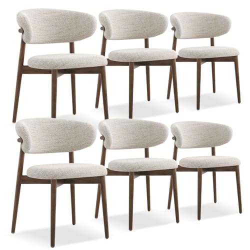 Polsterstühle Esszimmerstühle 2er Set, Ergonomischer Leinenstoff Loungesessel mit Holzrahmen für Wohnzimmer, Küche, Restaurant von Generisch