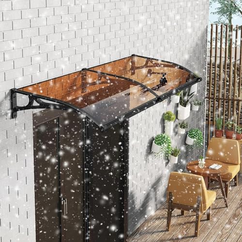 Polycarbonat Fenster Tür Markise Baldachin UPF 50+ Hohlblech Outdoor Overhead Markise für Terrasse Veranda Deck von Generisch