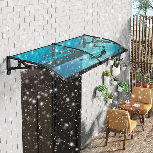 Polycarbonat Fenster Tür Markise Baldachin UPF 50+ Hohlblech Outdoor Überkopfmarkise für Terrasse Veranda Deck von Generisch