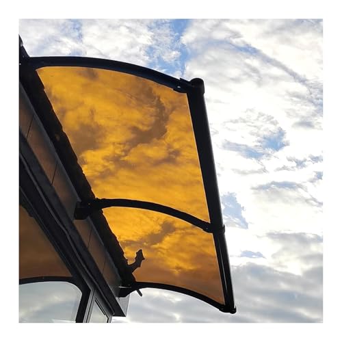 Polycarbonat Fenstermarkisen - UV Sonnenschutz LSF 50+ Unterstand im Freien mit Drainage, Perfekt für Haustür & Terrassen, Langlebig & Stilvoll (65 x 400 cm) von Generisch