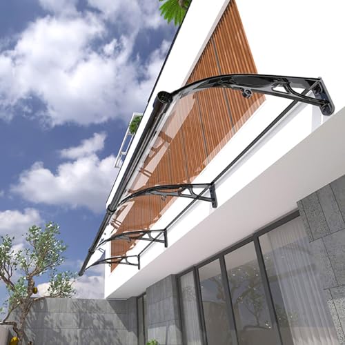 Polycarbonat-Hohlblech-Tür und Terrassenüberdachung, modern, transparent, für den Außenbereich, Regenschutz, idealer Sonnenschutz für Haus, Terrasse von Generisch