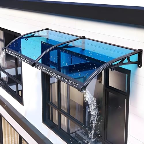 Polycarbonat Markise für Türen & Fenster, UV-Schutz & Regenschutz, strapazierfähiges Outdoor Vordach für Veranda, Terrasse, Terrasse, stilvolle wetterbeständige Einstiegsabdeckung Polycarbonat Markise für Türen & Fenster, UV-Schutz & Regenschutz, strapazierfähiges Outdoor Vordach für Veranda, Terrasse, Terrasse, stilvolle wetterbeständige Einstiegsabdeckung von Generisch