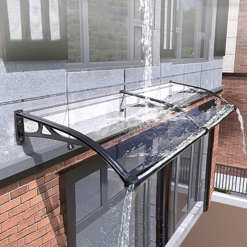 Polycarbonat-Markise für Türen und Fenster außen, moderne Abdeckung mit gebogener Halterung für UV-, Regen- und Schneeschutz, einfach zu installieren, Aluminiumlegierung Polycarbonat-Markise für Türen und Fenster außen, moderne Abdeckung mit gebogener Halterung für UV-, Regen- und Schneeschutz, einfach zu installieren, Aluminiumlegierung von Generisch