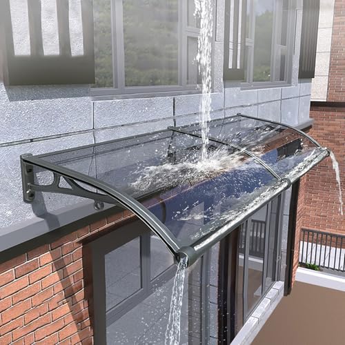 Polycarbonat-Markise für Türen und Fenster außen, moderne Abdeckung mit gebogener Halterung für UV-, Regen- und Schneeschutz, einfach zu installieren, Aluminiumlegierung Polycarbonat-Markise für Türen und Fenster außen, moderne Abdeckung mit gebogener Halterung für UV-, Regen- und Schneeschutz, einfach zu installieren, Aluminiumlegierung von Generisch