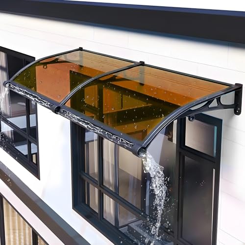 Polycarbonat Terrassentürüberdachung - UV- & Regenschutz Markise für Outdoor Veranda, Terrasse, Deck - Wetterbeständiger Sonnenschutz Abdeckung von Generisch