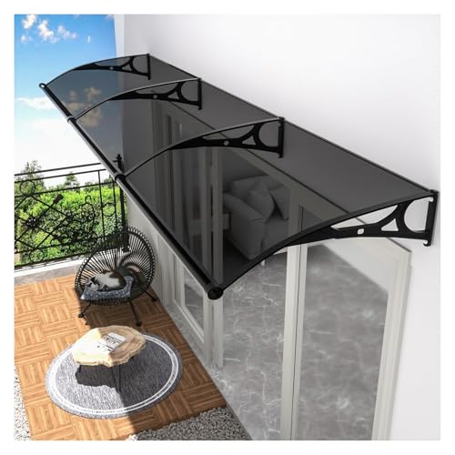 Polycarbonat-Türmarkise, UV-blockierender Sonnenschutz für den Eingang, wasserdichte Außenabdeckung mit Dachrinne, 60 cm x 380 cm, langlebiger Schutz vor Regen und Sonnenlicht von Generisch