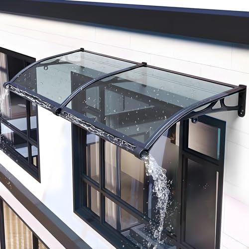 Polycarbonat Türvordach Eingangsmarkise UV- & Regenschutz Outdoor Veranda/Terrasse/Terrasse Markise Dauerhaft Wetterschutz für Hauseingang von Generisch