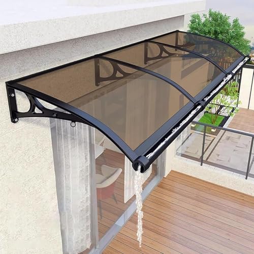 Polycarbonat-Türvordach mit Ablaufrinne, UV- und Regenschutz für Eingang, Terrasse, Deck, Veranda, Grau, 100 x 600 cm, Hohlblech Polycarbonat-Türvordach mit Ablaufrinne, UV- und Regenschutz für Eingang, Terrasse, Deck, Veranda, Grau, 100 x 600 cm, Hohlblech von Generisch